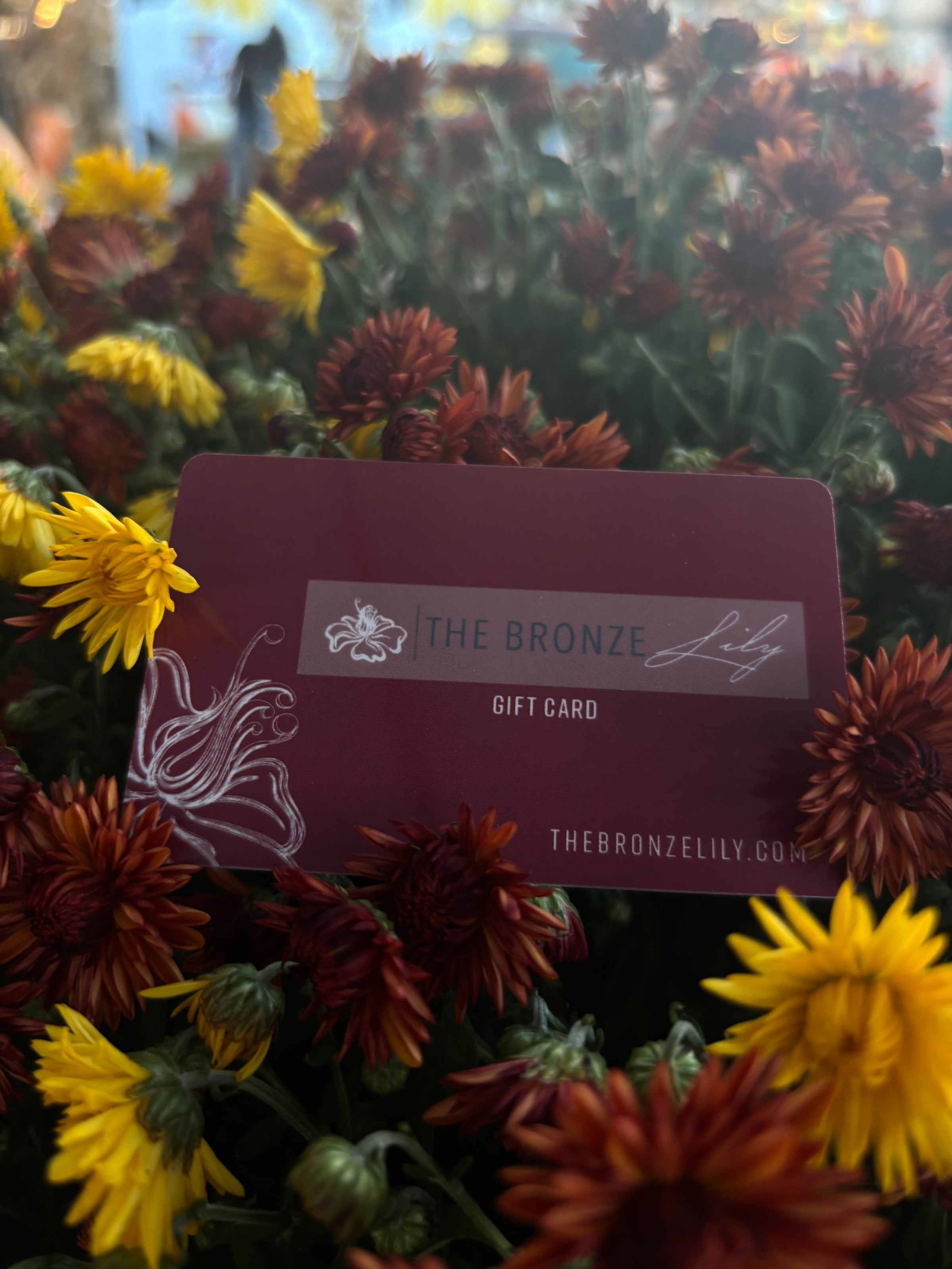 Bronze Lily gift card, handed over with a note — The Bronze Lily, St. Petersburg, FL